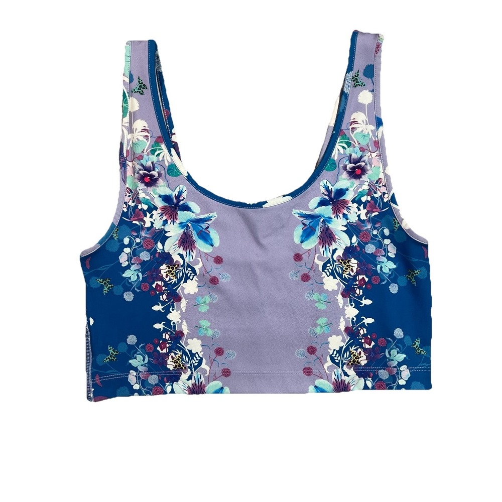 American Eagle X‎ Naito Floral Stretch Crop Tank Top Size Medium Athletic Sporty